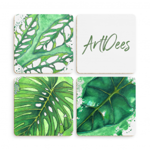 ArtDees Leaves Coasters - Pack of 4